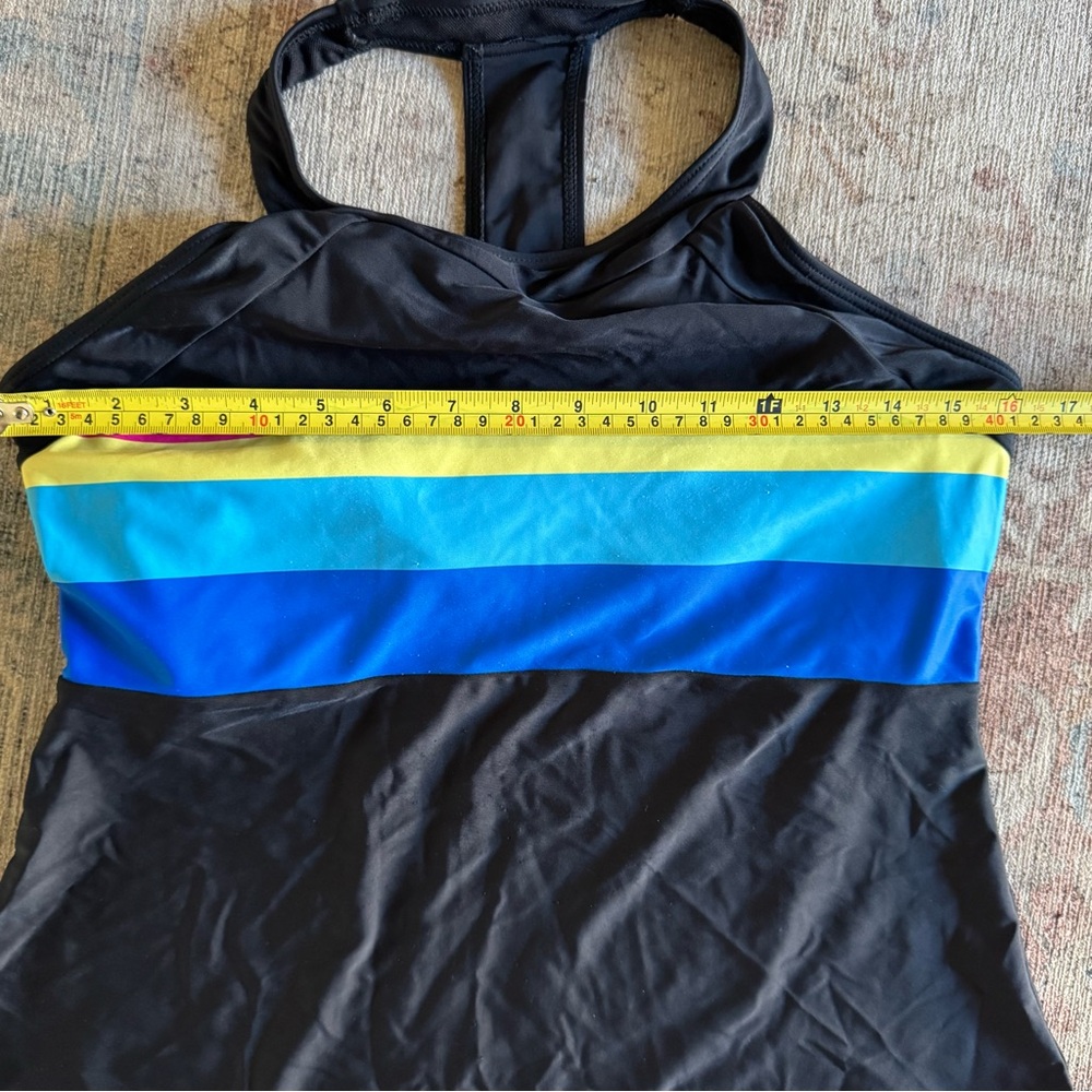 Rainbow Retro Sporty Swimsuit 2 Piece Surfing Tankini Sporty Medium Athleisure - Picture 13 of 16